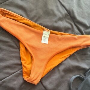 l*space Orange Ribbed Bikini Bottom - Women's Swim L large L Space swimsuit